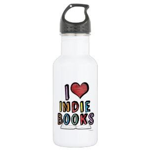 I Love Indie Books Fun Cool Authors Design 532 Ml Water Bottle