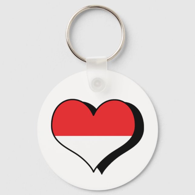 I Love Indonesia Keychain (Front)