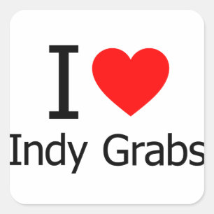 I Love Indy Grabs Square Sticker