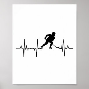 I Love Inline Hockey Cardiogram  Poster