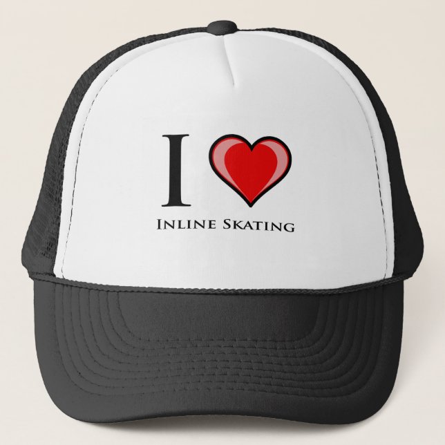 I Love Inline Skating Trucker Hat (Front)
