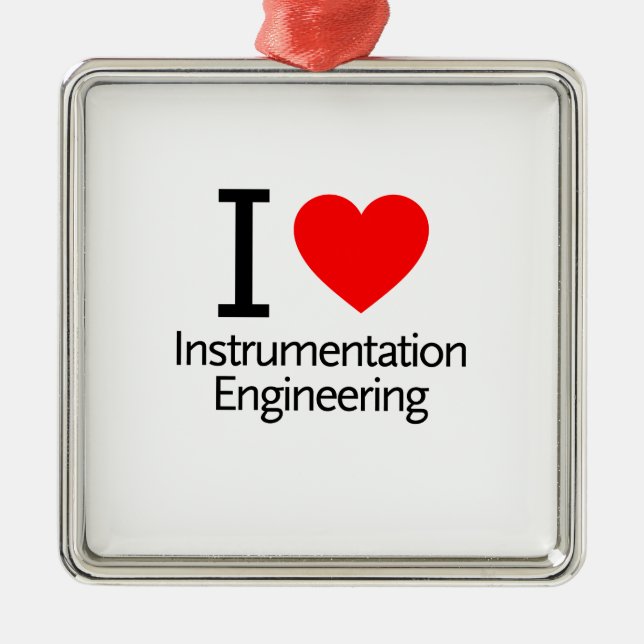 I Love Instrumentation Engineering Metal Ornament (Front)