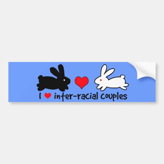 I Love Inter-racial Couples Bumper Sticker (Front)