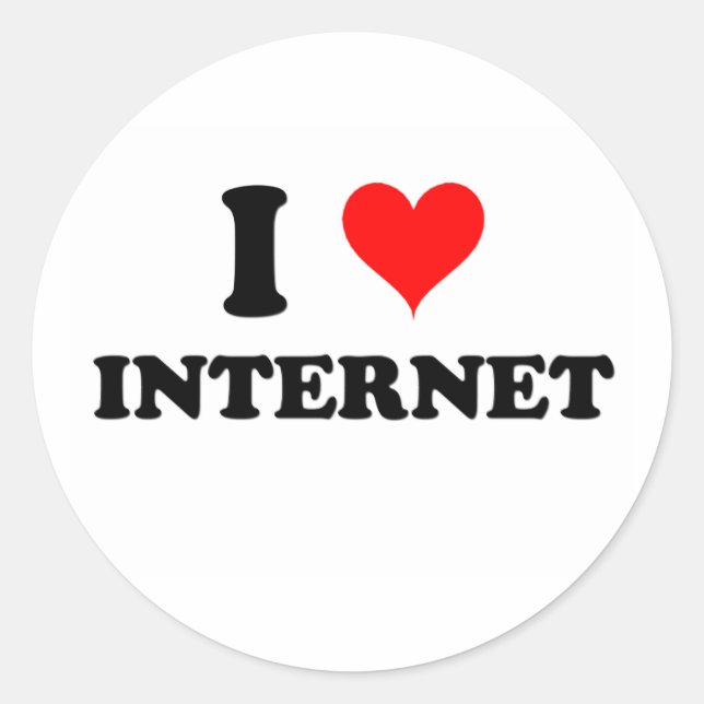 I Love Internet Classic Round Sticker (Front)