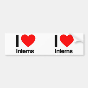 i love interns bumper sticker