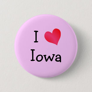 I Love Iowa 6 Cm Round Badge