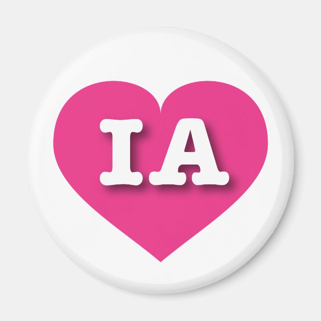 I love Iowa - IA hot pink heart Magnet (Front)