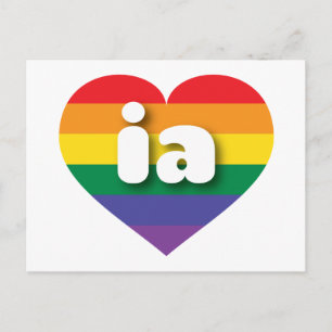 I Love Iowa Rainbow Heart Postcard