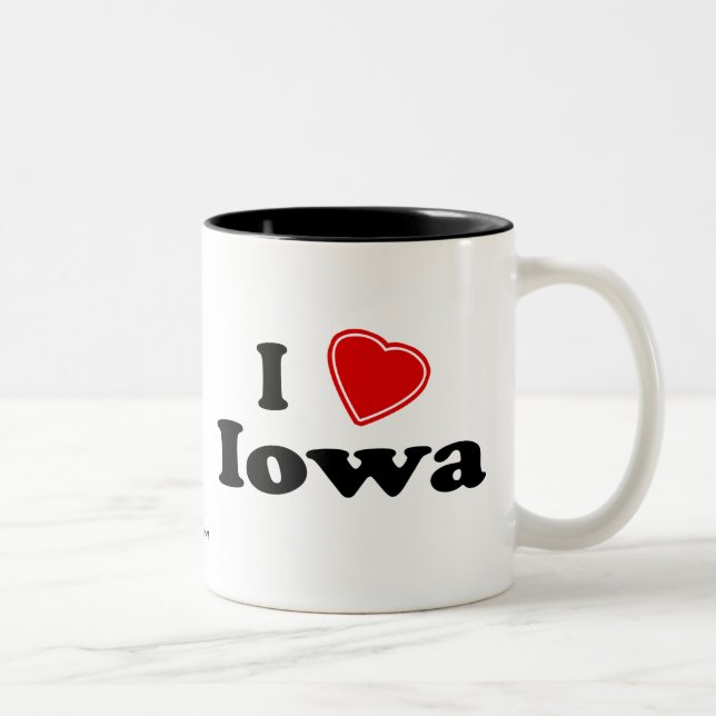I Love Iowa Two-Tone Coffee Mug (Right)