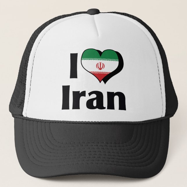 I Love Iran Flag Trucker Hat (Front)