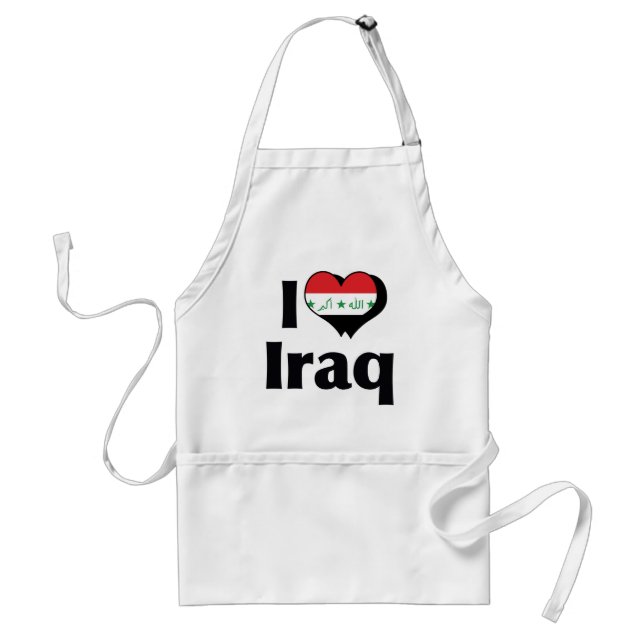 I Love Iraq Flag Standard Apron (Front)