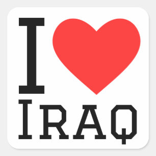 I love iraq  square sticker