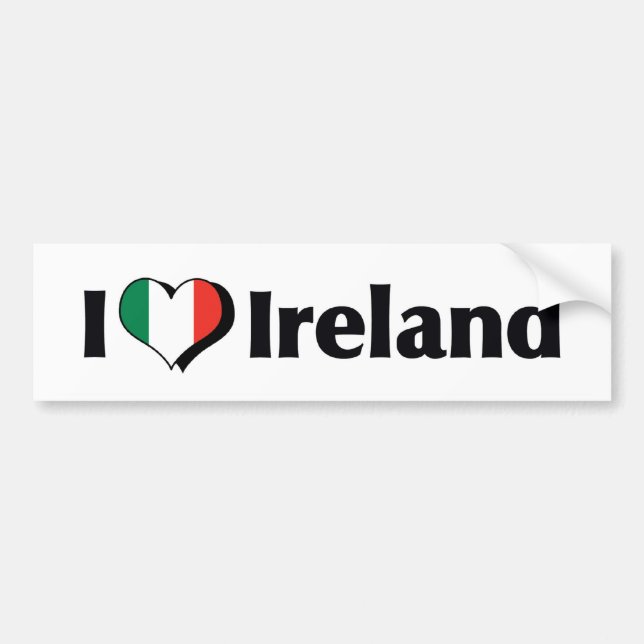 I Love Ireland Flag Bumper Sticker (Front)