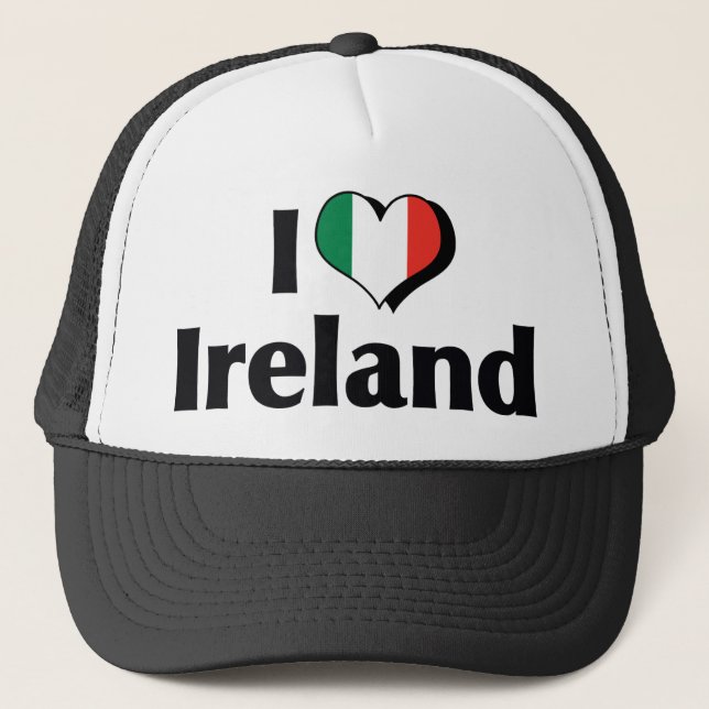 I Love Ireland Flag Trucker Hat (Front)