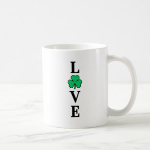 I Love Ireland Shamrock Clover Leaf Simple Elegant Coffee Mug