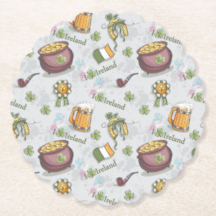 I Love Ireland St Patrick's Day Paper Coaster