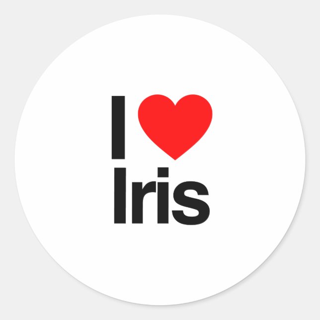 i love iris classic round sticker (Front)