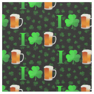 I Love Irish Beer Saint Patricks Day Fabric
