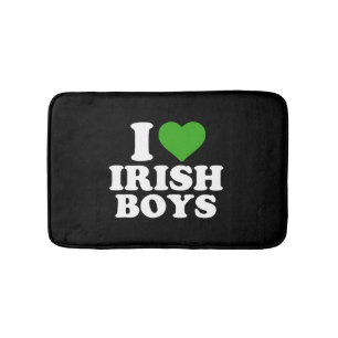 I Love Irish Boys Funny St Patrick's Day Heart Bath Mat