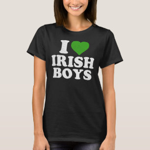 I Love Irish Boys Funny St Patrick's Day Heart Sha T-Shirt
