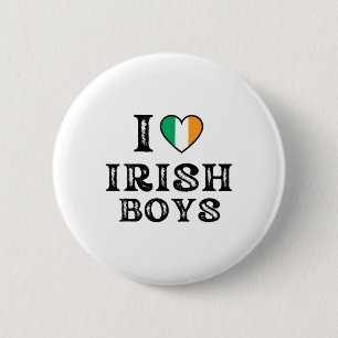 I Love Irish Boys I Heart Irish Boys Funny St. Pat 6 Cm Round Badge