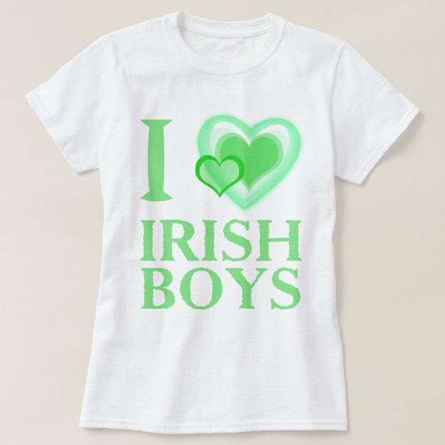 I Love Irish Boys Ladies Baby Doll T-Shirt (Design Front)