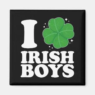 I Love Irish Boys Shamrock Heart St Patrick's Day Magnet