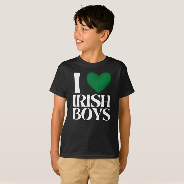 I love irish boys, St. Patrick's Day 2026 T-Shirt (Front Full)