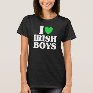 I Love Irish Boys St Patrick's Day Heart Shamrock T-Shirt