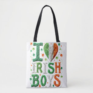 I Love Irish Boys - St. Patrick's Day Yarn Art Tote Bag