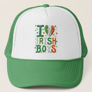 I Love Irish Boys - St. Patrick's Day Yarn Art Trucker Hat
