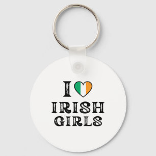 I Love Irish Girls I Heart Irish Girl Funny St. Pa Key Ring