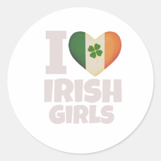 I Love irish Girls Stickes Beautiful st. Patrick's Classic Round Sticker