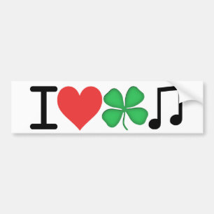 I Love Irish Music Bumper Sticker