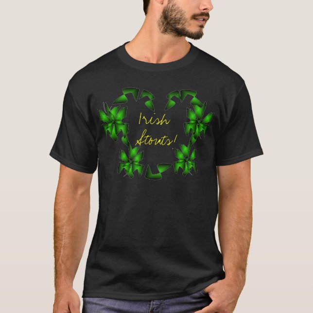 I Love Irish Stout Heart T-Shirt -Customisable (Front)