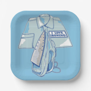 I love ironing funny iron paper plate