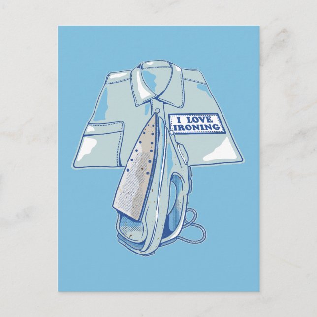 I love ironing funny iron postcard (Front)