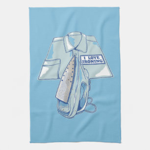 I love ironing funny iron tea towel