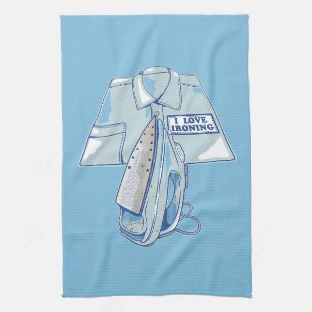 I love ironing funny iron tea towel (Vertical)
