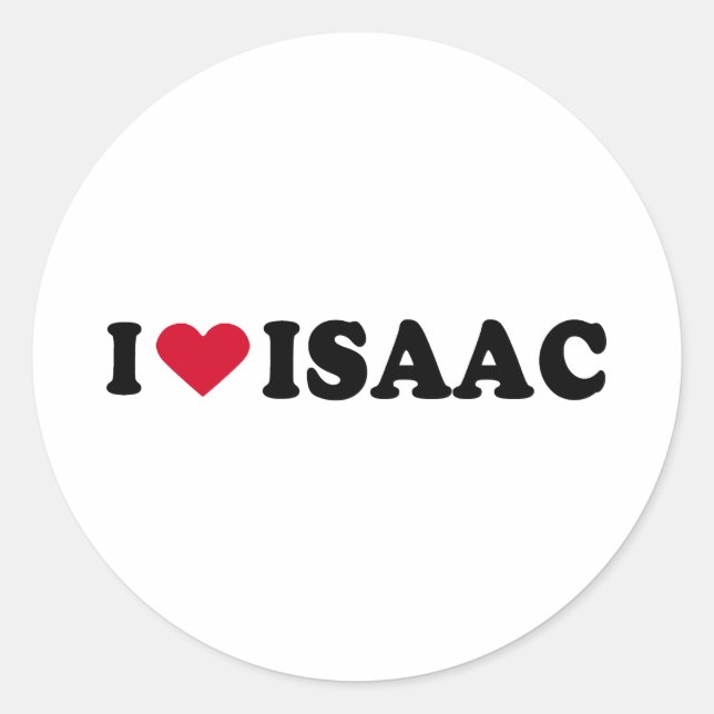 I LOVE ISAAC CLASSIC ROUND STICKER (Front)