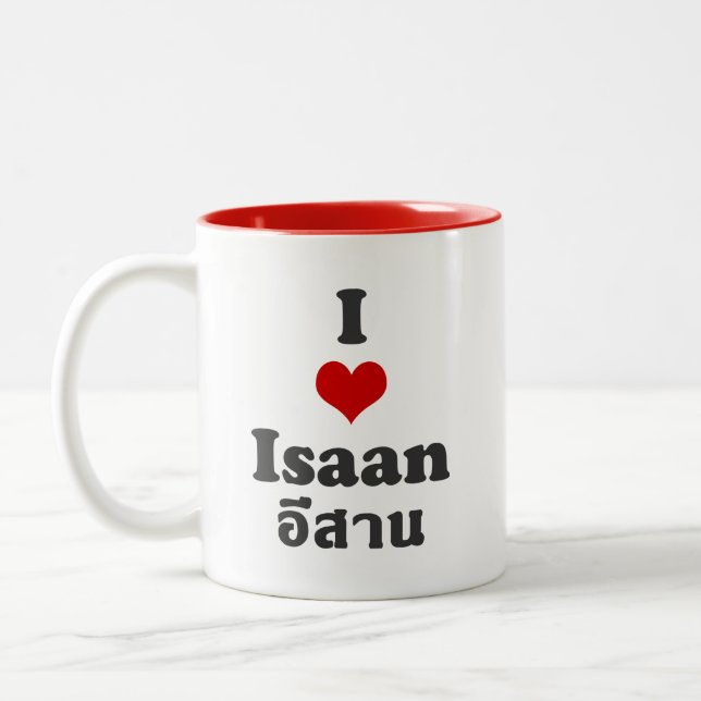 I Love Isaan Thailand Two-Tone Coffee Mug (Left)