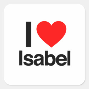 i love isabel square sticker