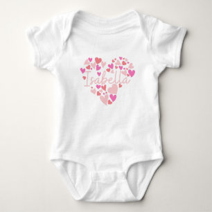 I love Isabella hearts in pink Baby Bodysuit