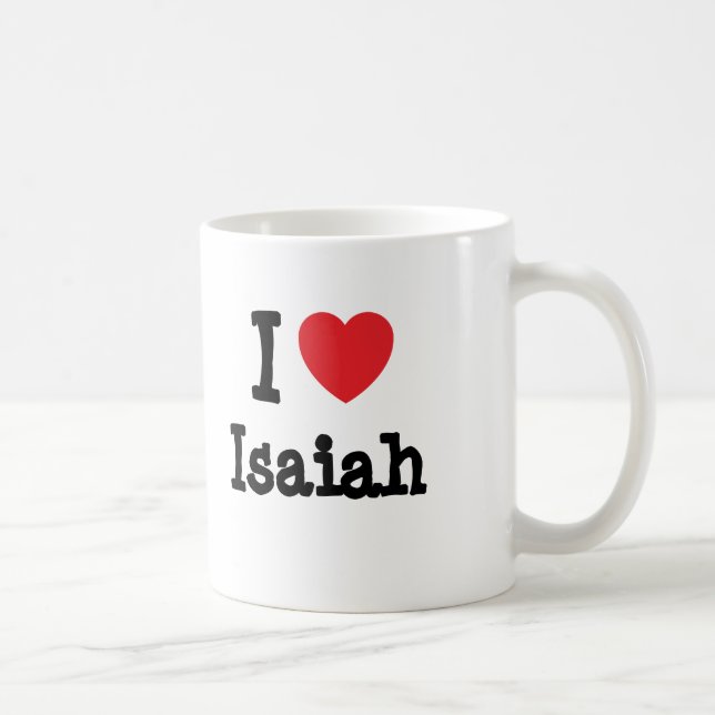 I love Isaiah heart custom personalised Coffee Mug (Right)