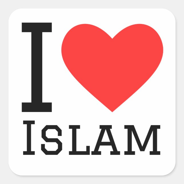 I love Islam  Square Sticker (Front)