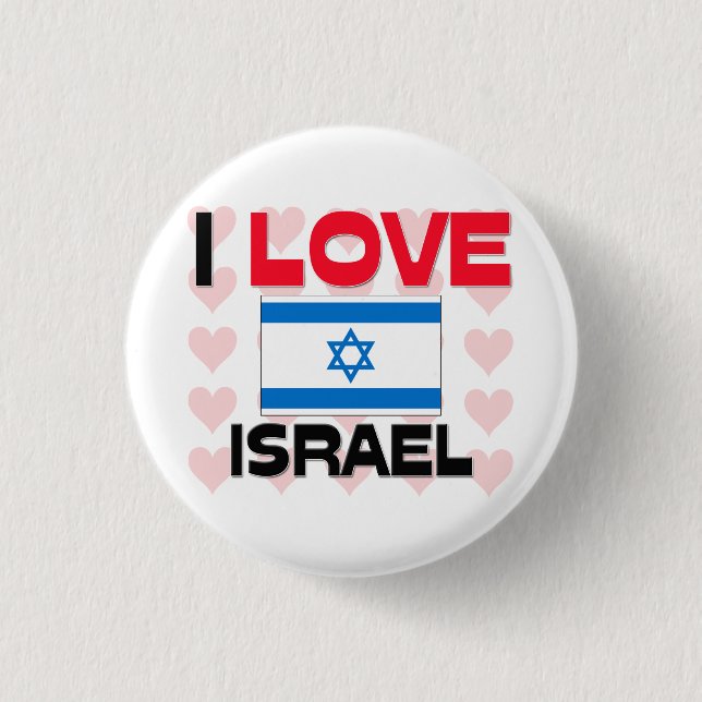I Love Israel 3 Cm Round Badge (Front)