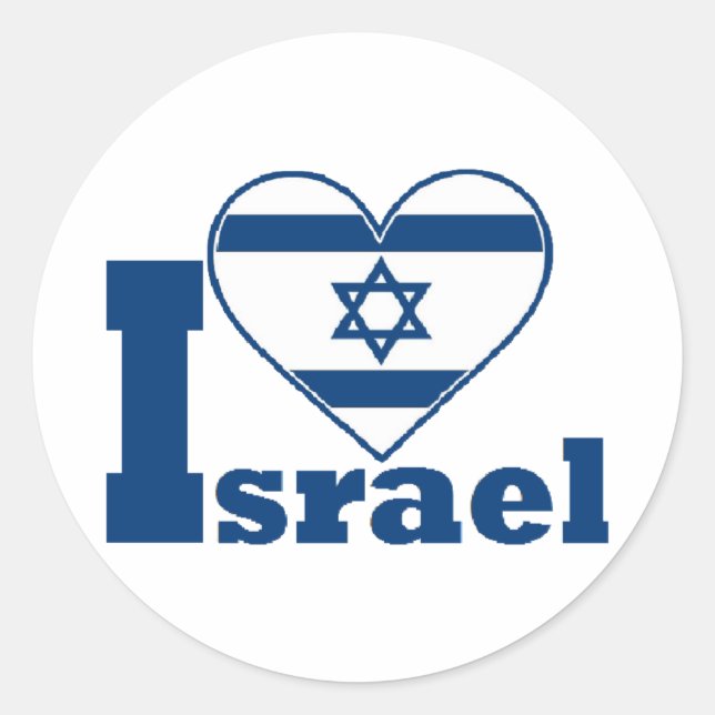 I Love Israel Classic Round Sticker (Front)