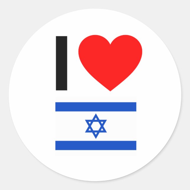 i love israel classic round sticker (Front)