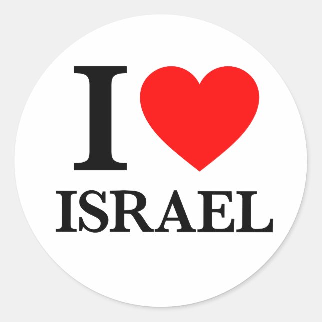 I Love Israel Classic Round Sticker (Front)