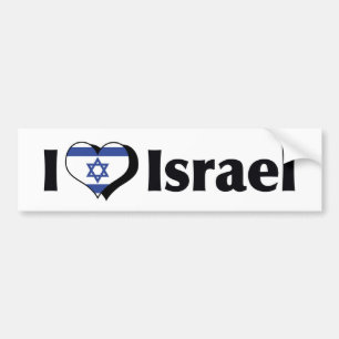 I Love Israel Flag Bumper Sticker